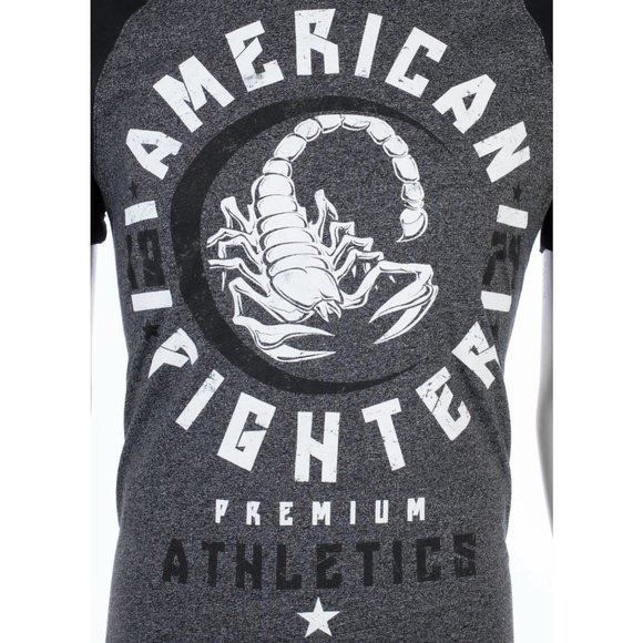 American Fighter Mens T-Shirt MICHIGAN Athletic BLACK GREY Biker MMA - Picture 7 of 7